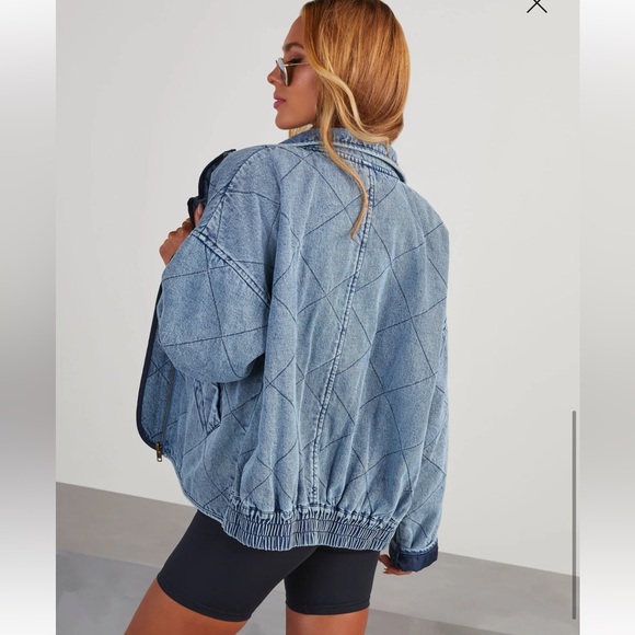VICI Light Blue Quilted Jean Jacket - Picture 4 of 11